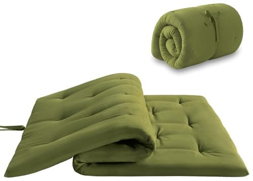 Khaki Japanese Foldable Futon Mattress Queen Size 60"x80"