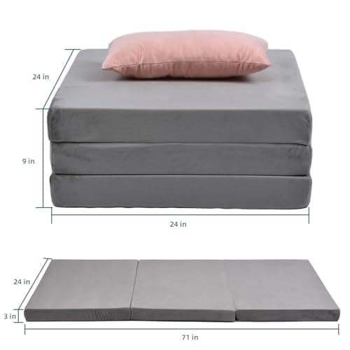Portable Memory Foam Mattress, Soft & Waterproof, 71"x24"x3", Camping & Travel Mat