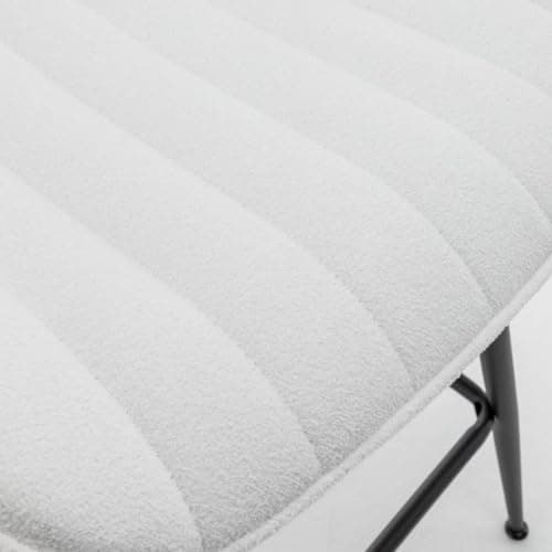 White Bar Stools with Fabric Upholstery for Kitchen and Bar (Set of 2).