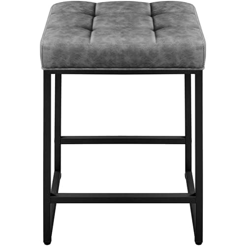 Yaheetech 24 Inch Counter Height Backless Kitchen Bar Stools, Grey