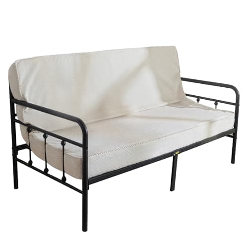 MAXYOYO 6" Full Size Memory Foam Futon Mattress, Green Reversible Sofa Bed
