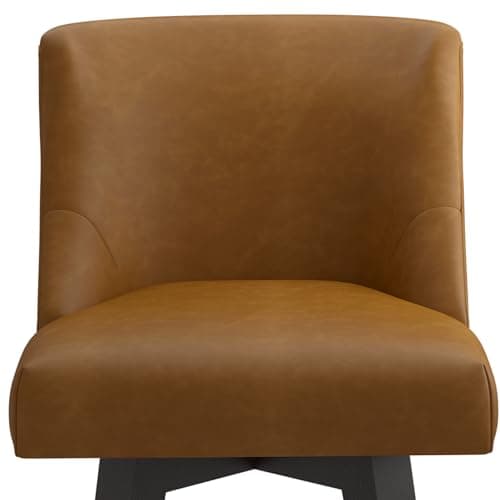 360°Swivel Bar Stools Set of 2 with Thicken Cushion Back, Fabric Upholstered, White