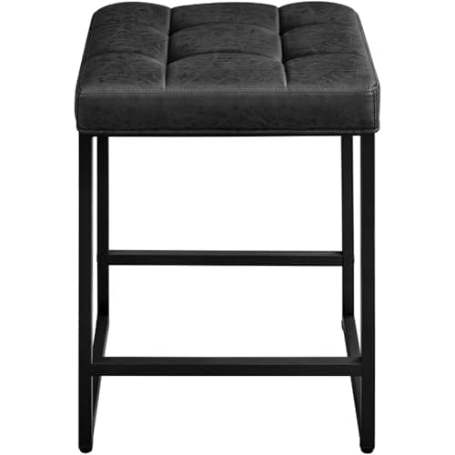 Yaheetech 24 Inch Counter Height Backless Kitchen Bar Stools, Grey