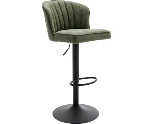 EALSON Brown Counter Height Bar Stools Set of 2 Modern Leather Bar Chairs