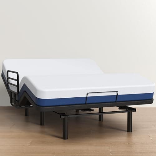 Ergonomic Electric Queen Bed Frame with Side Rails - Safe & Comfortable for Elderly Care