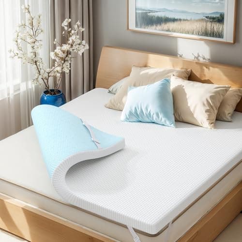SubrTEX Gel-Infused Memory Foam Queen Mattress Topper, 2 Inch, Cooling & CertiPUR-US Certified