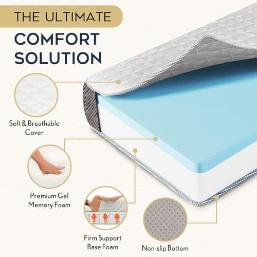 Memory Foam Foldable Mattress - 4 Inch Queen Size with Washable Cover