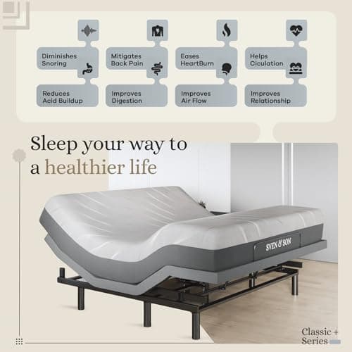 Adjustable Bed Base with Massage, USB, Gel Memory Foam - King Size 14 inch Mattress