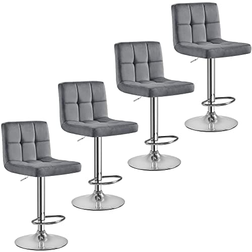 Yaheetech Modern Counter Height Bar Stools Set of 2, Light Gray