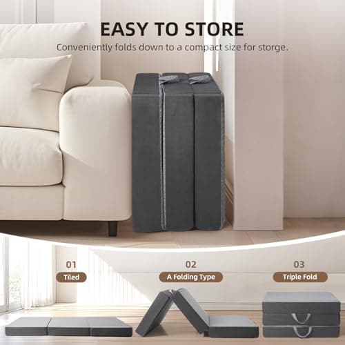 Tri-Fold Memory Foam Mattress for Travel and RV Camping