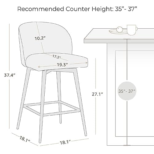 Watson & Whitely 360° Swivel Bar Stools, Saddle Brown Faux Leather, Set of 2