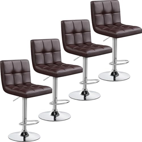 Yaheetech Modern Counter Height Bar Stools Set of 2, Light Gray