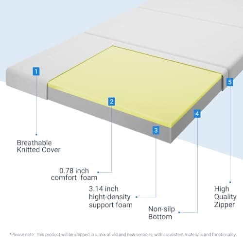 Avenco Full Size 4" Trifold Mattress for Indoors, RVs, and Camping