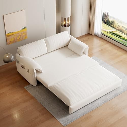 66" Oversized Reclining Futon Couch Bed with Velvet Upholstery Queen Size Daybed Loveseat