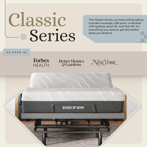 Adjustable Bed Base with Massage, USB, Zero Gravity - Full Size