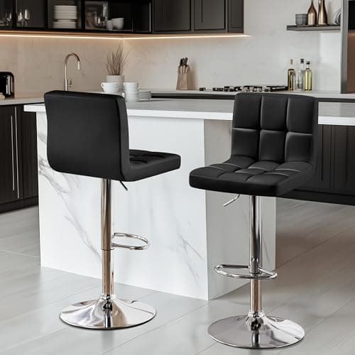 Yaheetech Black Counter Height Bar Stools Set of 2