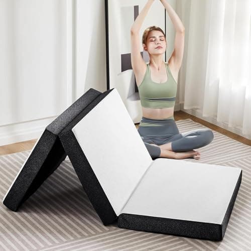 OLIXIS 4" Tri-Fold Memory Foam Mattress - Portable & Foldable, CertiPUR-US Certified