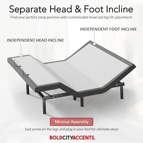 Powder Coated Split King Bed Frame with Zero Gravity Massage & Remote Control