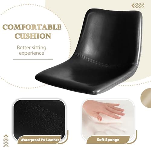 Black Lemberi Bar Stool Set of 4 with Backrest