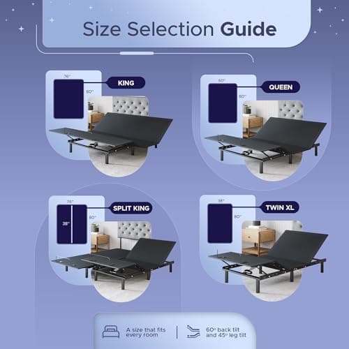 Aurora Full Size Adjustable Bed Base - Easy Assembly, Zero Gravity & Memory Positions