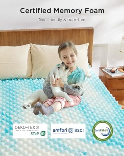 2-Inch Queen Egg Crate Memory Foam Mattress Topper for Pressure Relief & Cooling