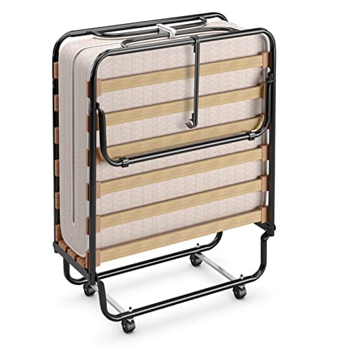 Giantex Sturdy Foldable Bed with 4 Inch Memory Foam Mattress, Made in Italy