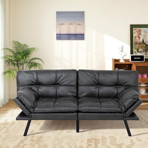 MUUEGM Memory Foam Futon Sofa Bed for Compact Spaces