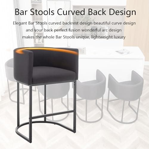 Modern Black Counter HeightBar Stool Set of 2