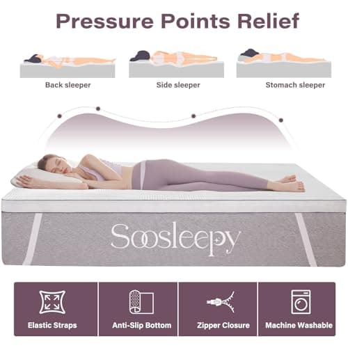 Twin Memory Foam Mattress Topper for Back Pain Relief