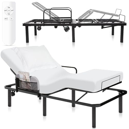 Vive Heavy Duty Twin Bed Base with Remote Adjust & USB Ports