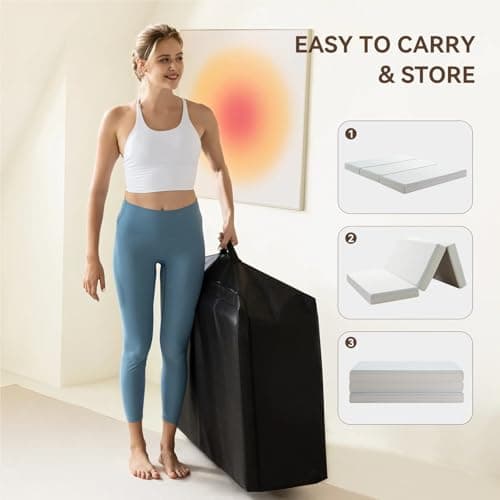 Tri-Fold Memory Foam Mattress, 6 Inch Foldable with Storage Bag