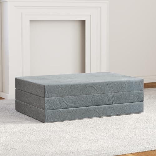4-inch Tri-Fold Memory Foam Mattress Topper, Queen Size