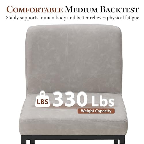 PHI VILLA Counter Height Bar Stool Set of 4, PU Leather Back Chairs