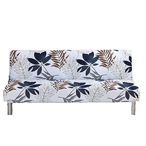 Premium Polyester Futon Cover for Full Size Armless Sofas, Machine Washable Velvet Peacock Blue - SFCT