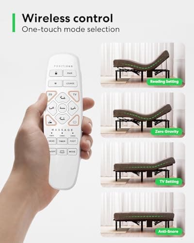 Queen Size Zero Gravity Bed Frame with Massage and Nightlight