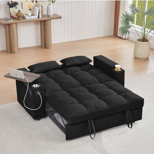 Oversized 3-in-1 Queen Size Velvet Sleeper Sofa Bed Lounge