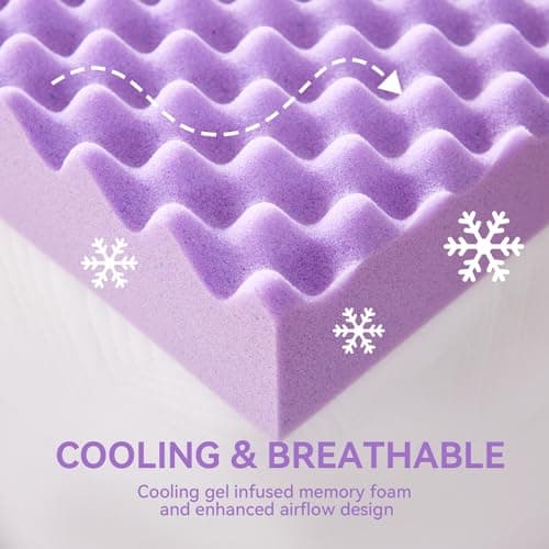 2 Inch Egg Crate Memory Foam Mattress Topper for College Dorm Twin XL Bed, CertiPUR-US Certified, 39x80 Inches