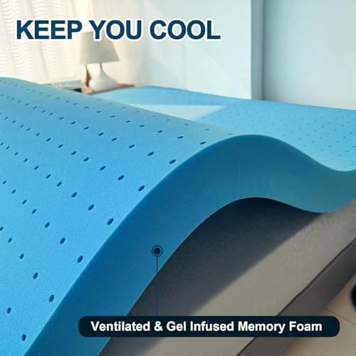 2 Inch CertiPUR-US Certified Ventilated Memory Foam Queen Mattress Topperedores: Back Pain Relief