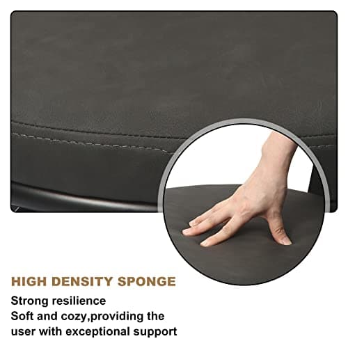 Modern Leather Grey Swivel Bar Stools, 24 Inch Set