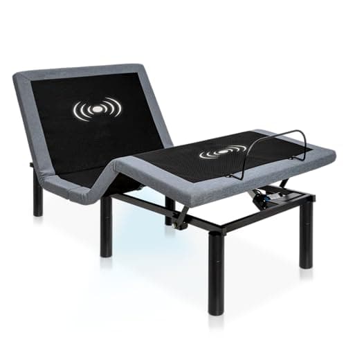 Hedva Massage Bed Frame with USB Ports, LED Light, Easy Assembly