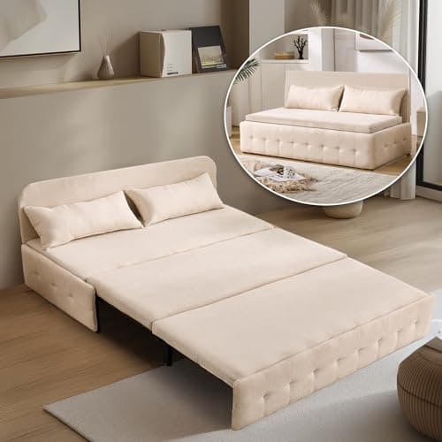 3-in-1 Dark Gray Convertible Sofa Bed, Pull-Out Twin Sleeper Couch for Living/Bedroom