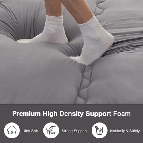4" Foldable Japanese Shiki Futon Mattress, Grey, 39 x 80 for Camping