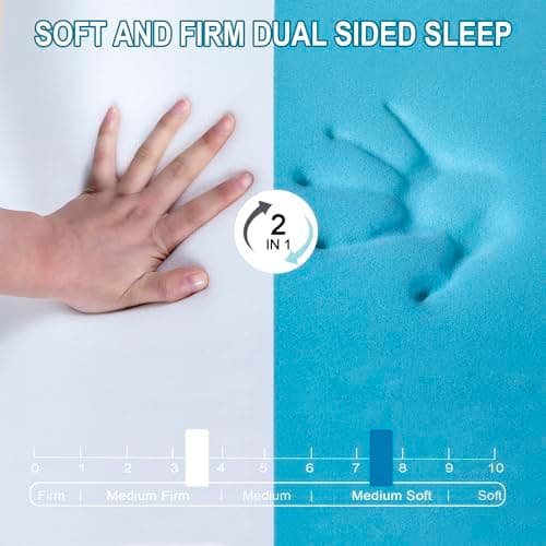 CertiPUR-US 3 Inch Tri-Fold Gel Foam Mattress, Adjustable Softness, Relief for Back Pain