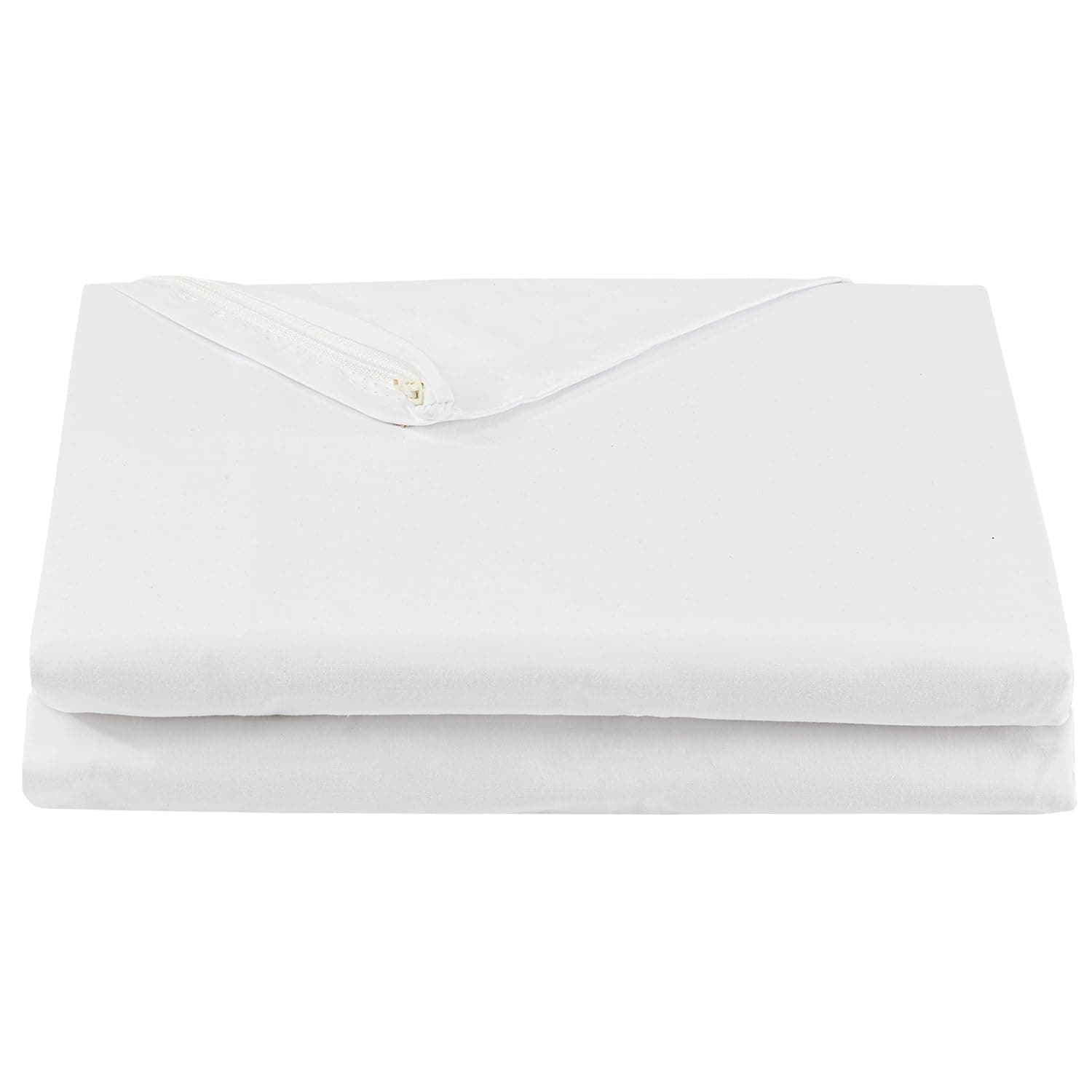 100% Cotton Japanese Twin Futon Cover, Pure White Zippered