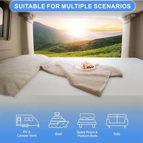 10 Inch Memory Foam RV Mattress with Gel Infusion for Pressure Relief & Cooling Sleep