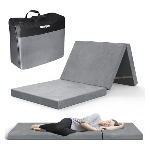 3 Inch Memory Foam Trifold Mattress with Washable Cover for Guests & Travel