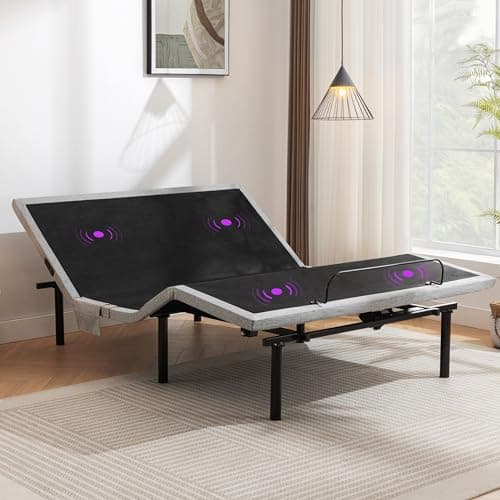 Adjustable Queen Bed Frame with Massage and Zero Gravity - Wireless Remote, USB Ports, Underbed Lighting - Easy Assembly