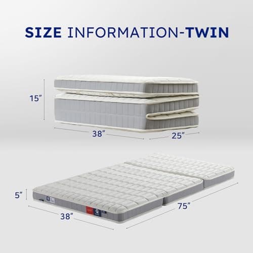 Bestsleep VA4 Z Cube Twin Mattress - 5 Inch Firm, Memory Foam, Foldable Edge Support