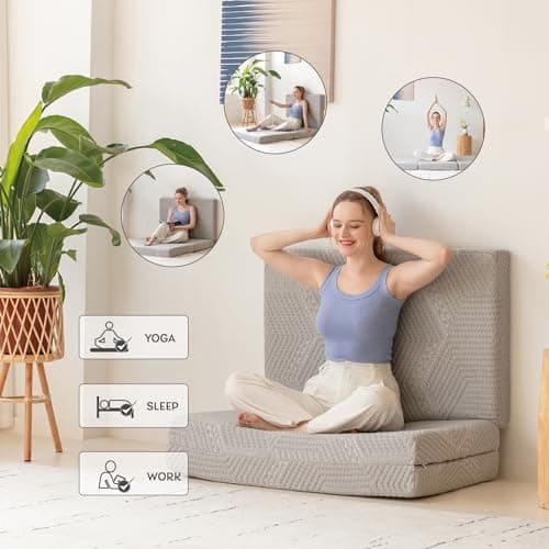 Portable Memory Foam Mattress for Travel and Guests - 4 inch, Grey