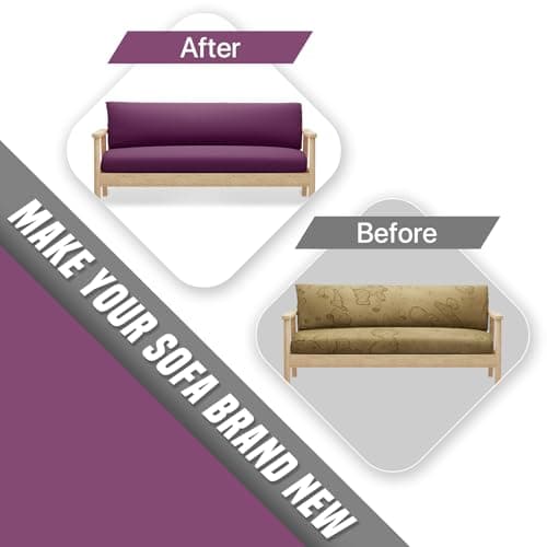 Machine Washable Zippered Armless Futon Cover, Purple